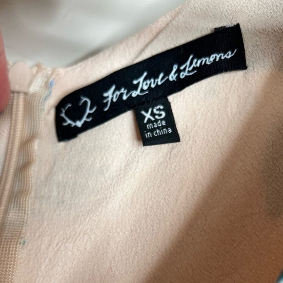 For Love and Lemons Romper Pina Colada Floral Tropical Summer Creme Flirty XS - Picture 6 of 10